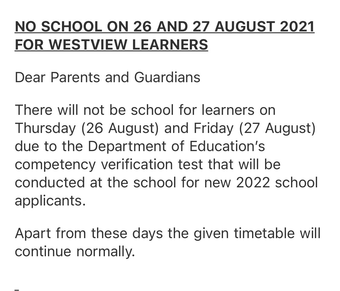 Read more about the article Competency test 26 & 27 August 2021