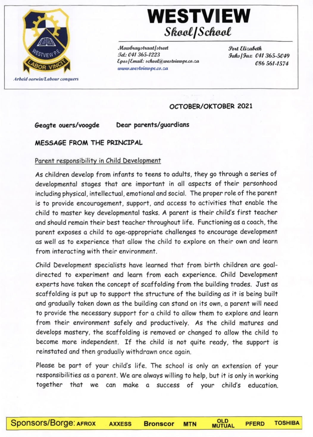 Read more about the article October 2021 Newsletter